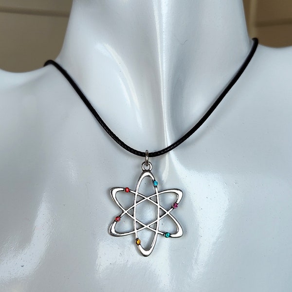 Atom Pendant, Science Jewelry, Gift for Scientist, Gift for Science Major, Atom Necklace, Science Geek Gift, Birthday Gift, Physics Jewelry