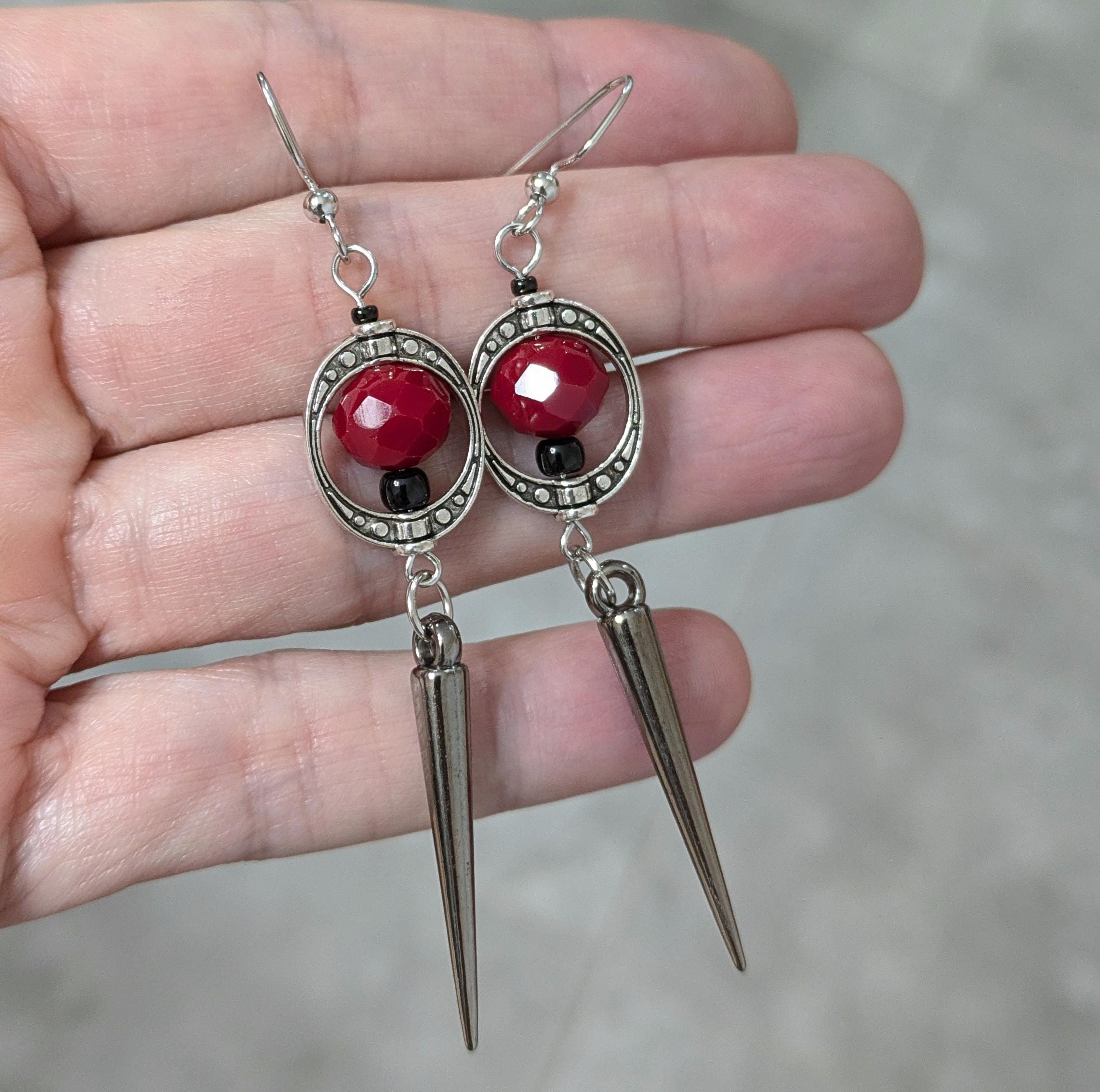 Gunmetal Gothic Spike Earrings, Spike Earrings, Trad Goth, Copper Spike Earrings