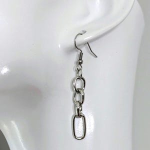 Silver Chain Dangle Earrings: Lightweight Punk Goth Style