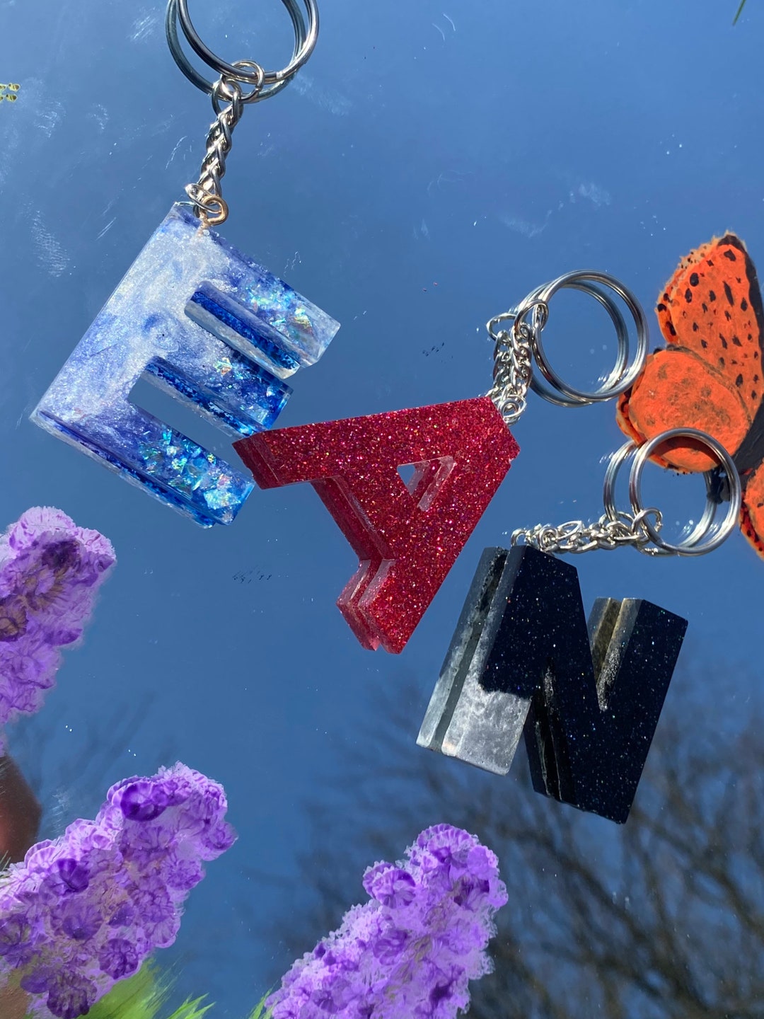 Handmade Letter Keychain customization Available - Etsy