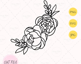 牡丹の花 svg、png、jpeg、牡丹 svg、png、jpeg カットファイル