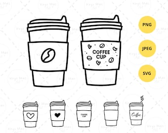 Coffee cup SVG, Coffee Cup PNG, Coffee Cup Clipart, Silhouette, Cricut Cut files, Coffee Cup Cut files