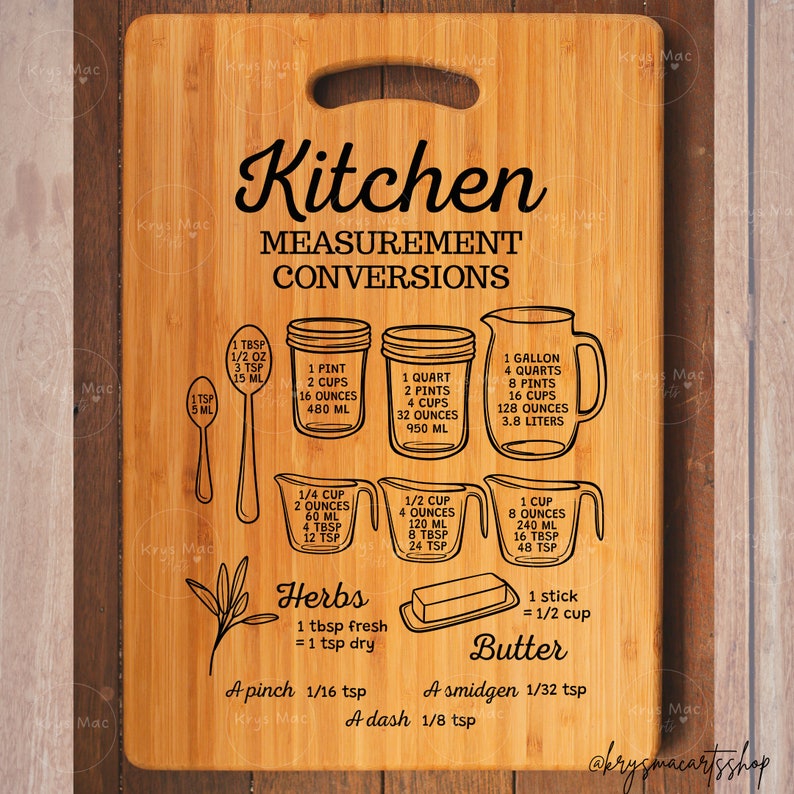 Kitchen Measurement Conversions Chart, Kitchen Measurement SVG PNG JPEG Pdf, Farmhouse Wall Decor Sign, Baking Cheat Sheet, Measuring Chart zdjęcie 2