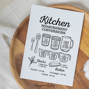 Kitchen Measurement Conversions Chart, Kitchen Measurement SVG PNG JPEG Pdf, Farmhouse Wall Decor Sign, Baking Cheat Sheet, Measuring Chart zdjęcie 4