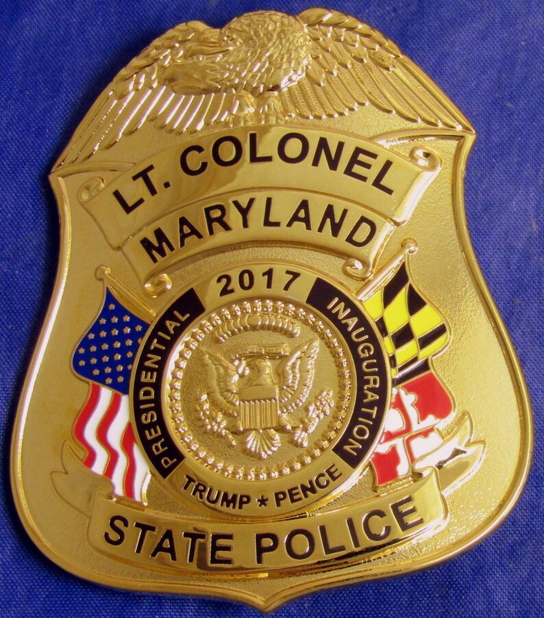 Maryland State Police Trump - Pence Inauguration Badge. Gold-tone Eagle ...