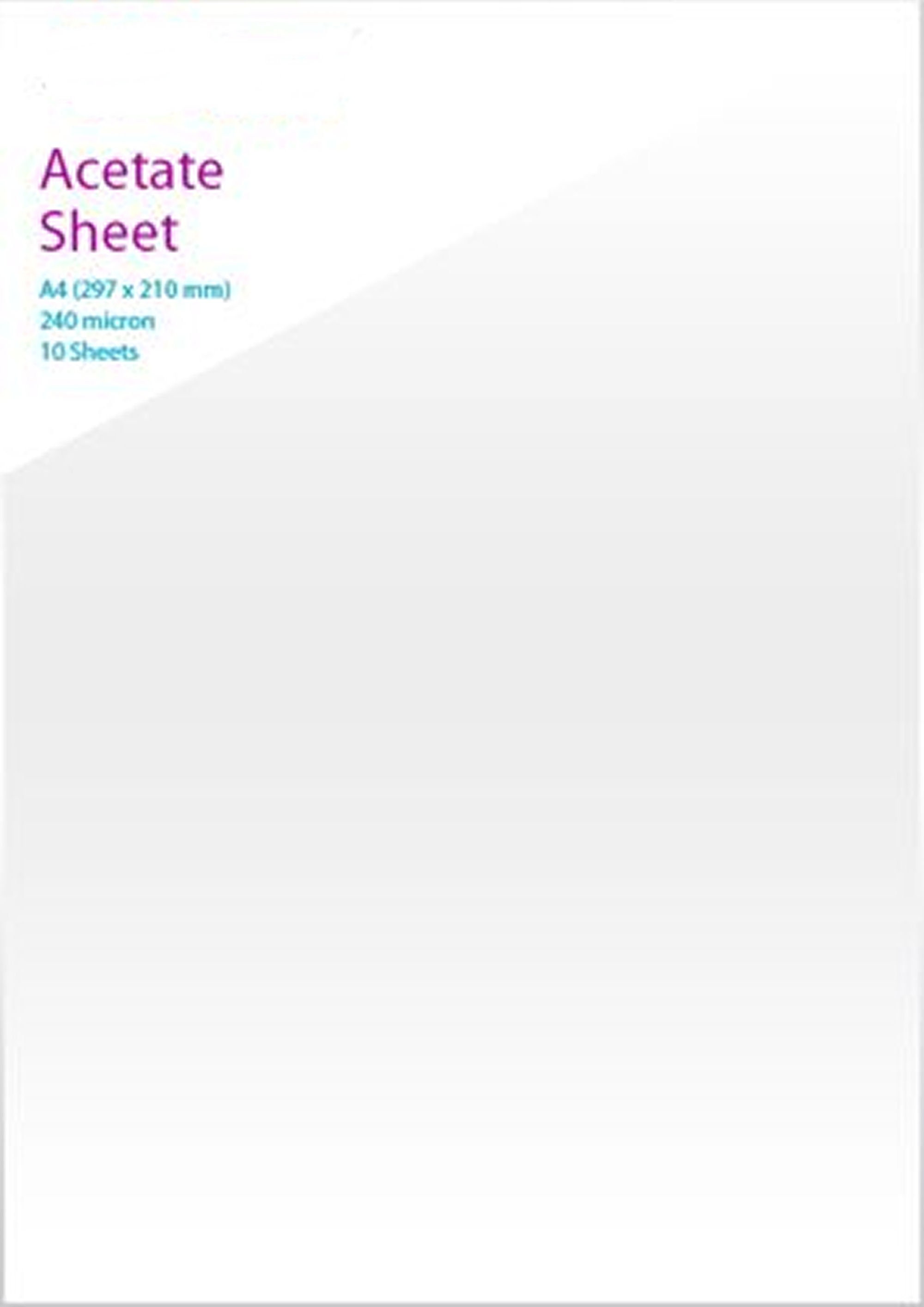 Acetate Sheets 180 micron in 3 sizes