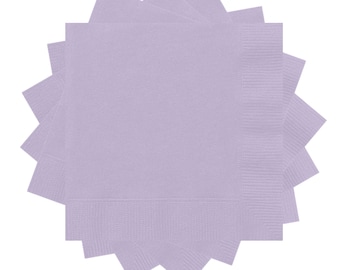 Recyclable Napkins In LAVENDER - Made From Sustainable Sourced Materials - Available In Drinks / Cocktail Napkins Or Lunch / Buffet Napkins