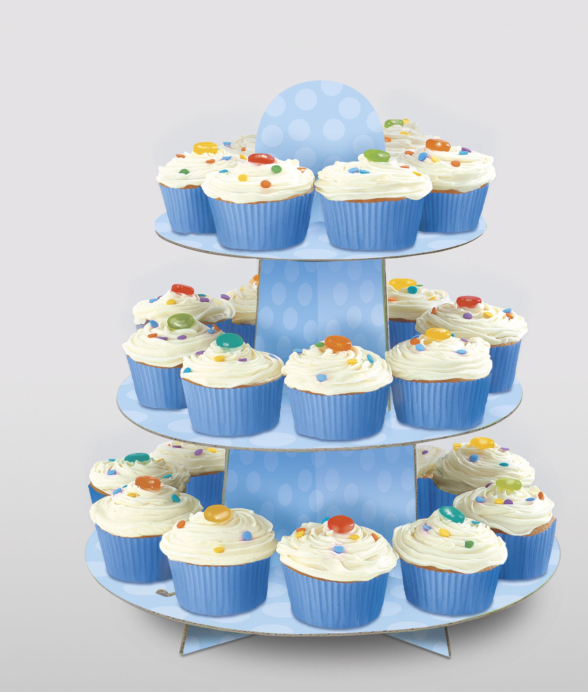 Cardboard Cake Stand Dome, 3tier Cupcake Holder Dessert Tower For 24 Cupcakes, For Birthday