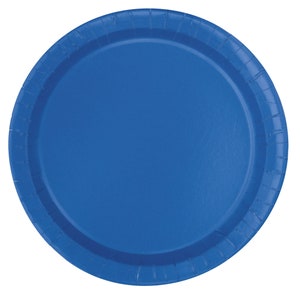 Sustainably Sourced Recyclable Royal Blue Paper Plates In Packs Of 16 x 9" (22.2cm)