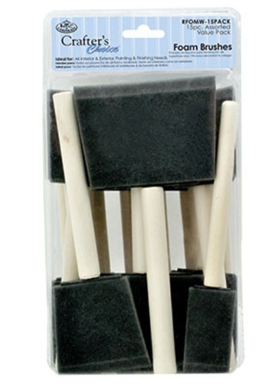 Foam Craft Brushes Available in 3 Sizes and 2 Pack Quantities 