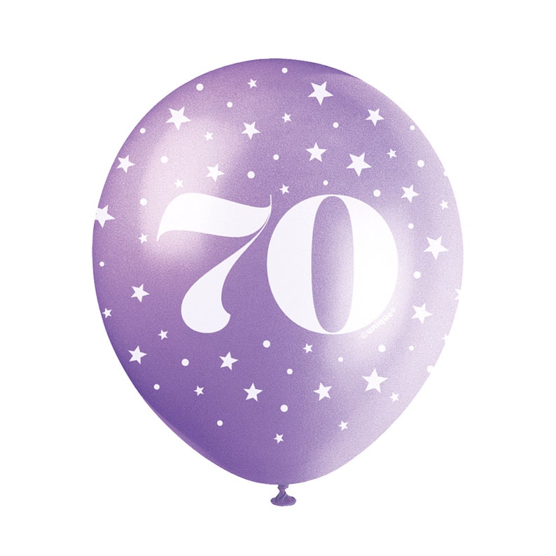 Pack of 70th Birthday Latex Recyclable 9 Balloons in Etsy