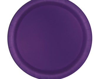 Sustainably Sourced Recyclable Purple Paper Plates In Packs Of 16 x 9" (22.2cm)