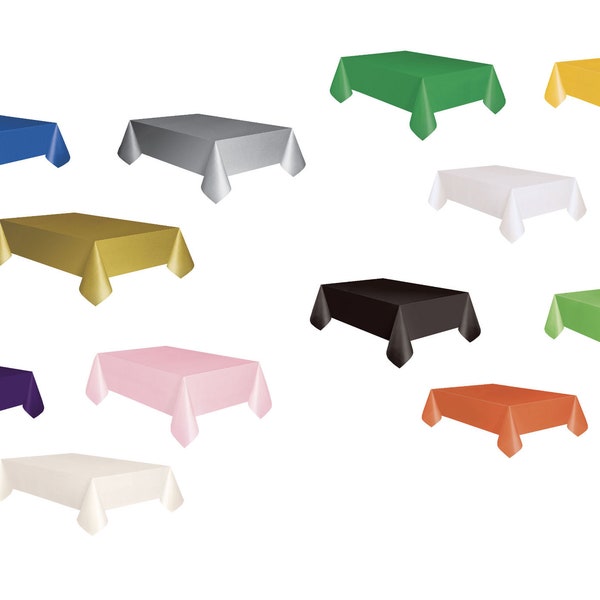 Reusable / Recyclable Plastic Table Covers In A Choice OF 20 Colours - Party Tableware, Weddings, Baby Shower, Bar-B-Que, Hen Night Etc