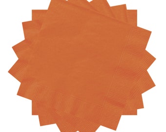 Recyclable Napkins In ORANGE - Made From Sustainable Sourced Materials - Available In Drinks-Cocktail Napkins Or Lunch-Buffet Napkins