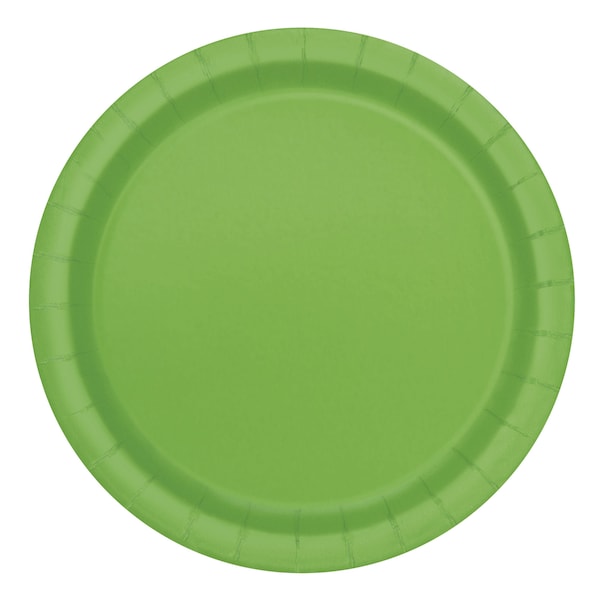 Sustainably Sourced Recyclable Lime Green Paper Plates In Packs of 16 x 9" (22.2cm) - Party, Anniversary etc.