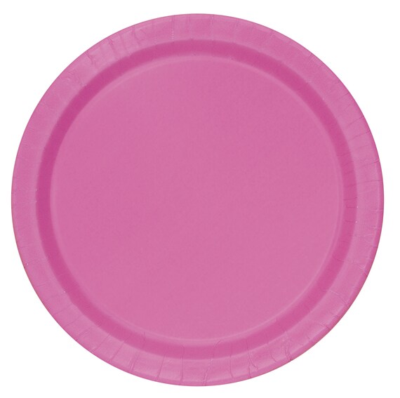 Hot pink paper plates cheap