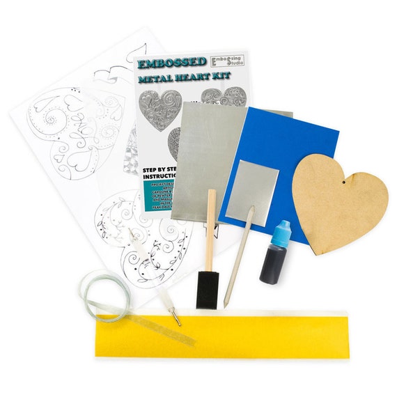 Metal Embossing Kit To Make Aluminium Heart - A Great Gift For A Crafter