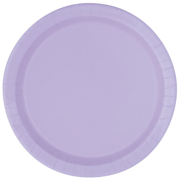 Sustainably Sourced Recyclable Lavender Paper Plates In Packs Of 16 x 9" (22.2cm)