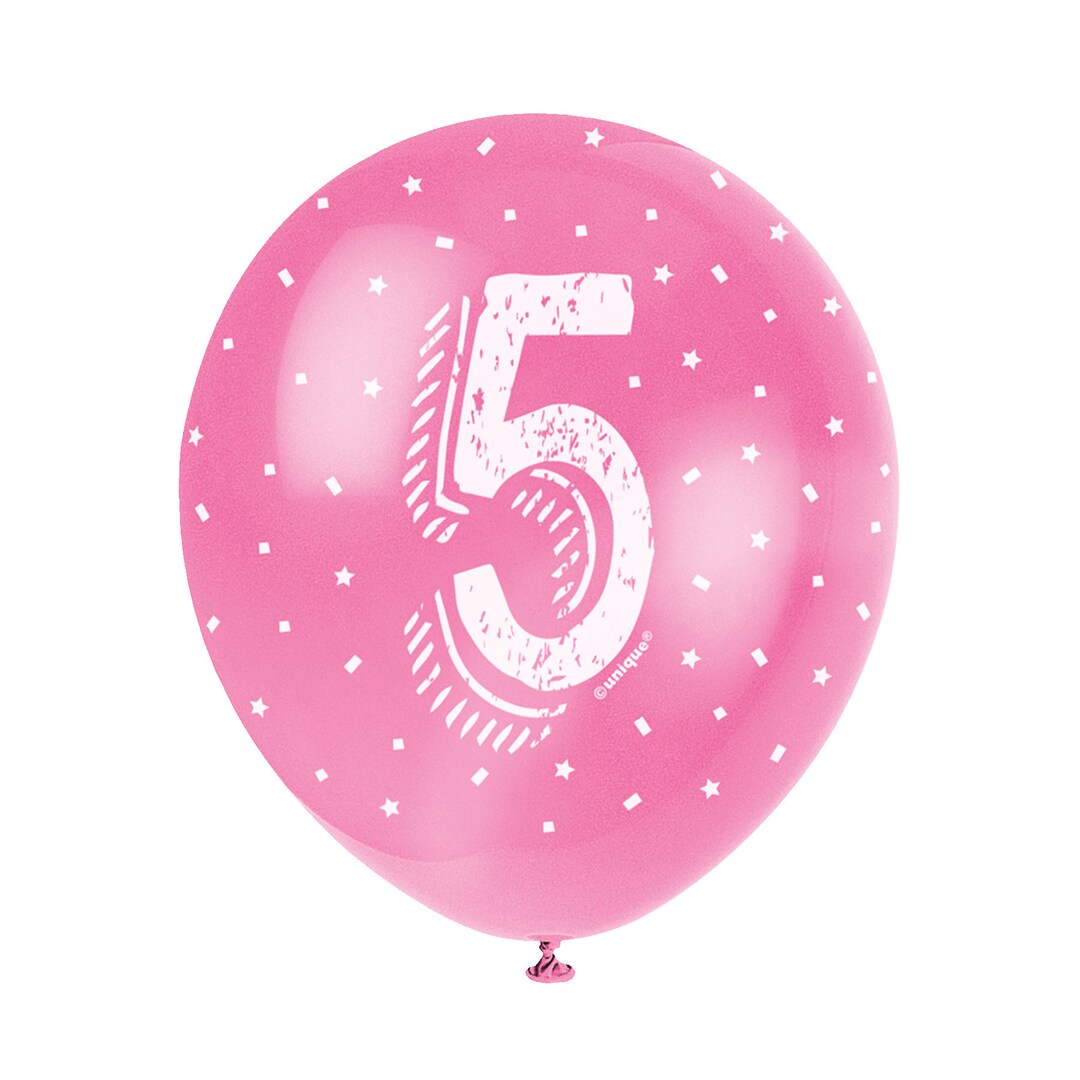 Pack of 5th Birthday Latex Recyclable 9 Balloons in Etsy