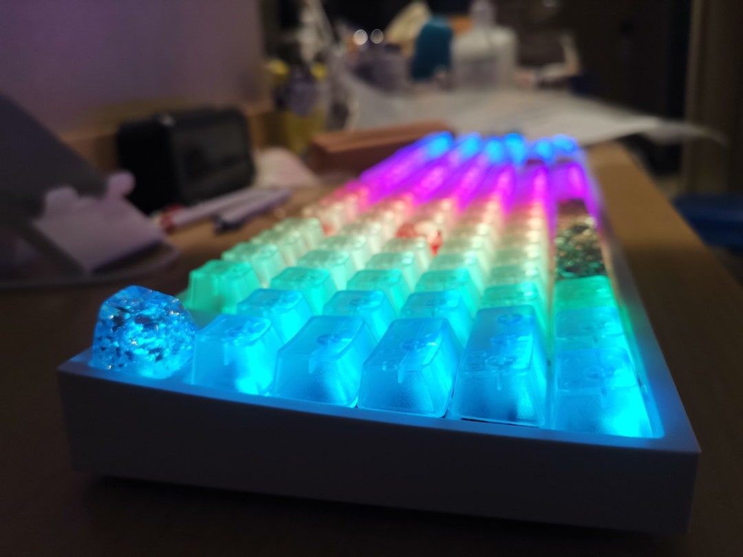 Color Translucent Abs Keycaps Set OEM Profile Cherry Mx for 60 ,65,75