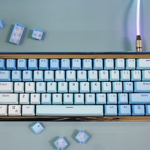 Conjunto de teclas PBT azul gradiente do mar - 104 teclas, Cherry MX