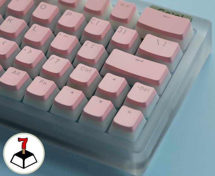 Translucent Pudding Keycaps Translucent Pink Pudding PBT Keycaps Set for Cherry MX Mechanical ...