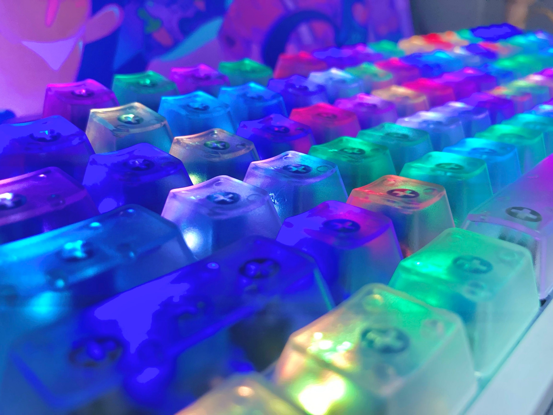 Color Translucent Abs Keycaps Set OEM Profile Cherry Mx for 60 ,65,75