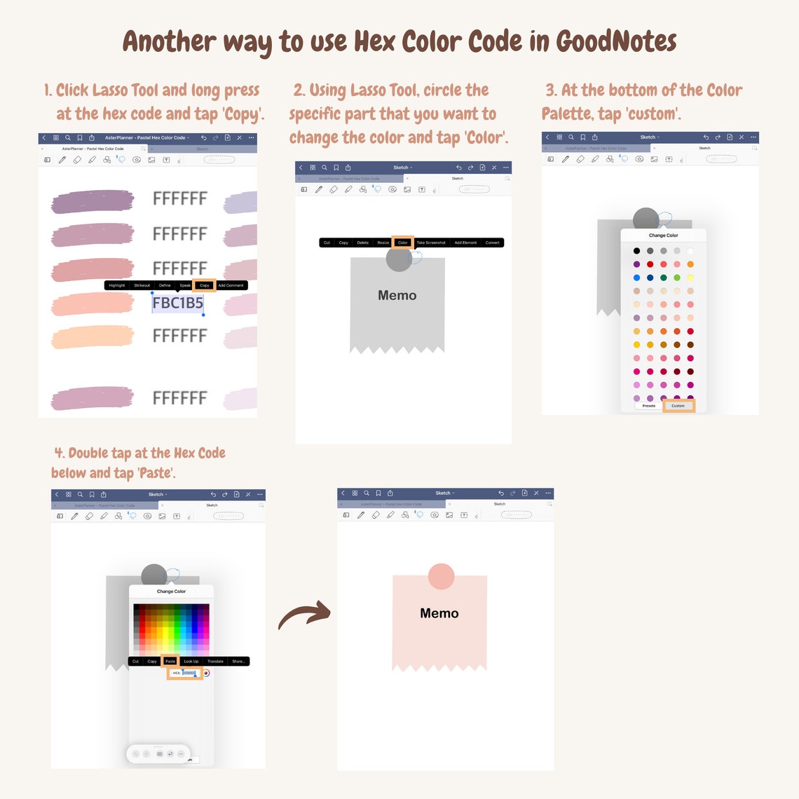 135 Color Code 135 Pastel Hex Color Codes | Goodnotes Color Palette | for Goodnotes ...