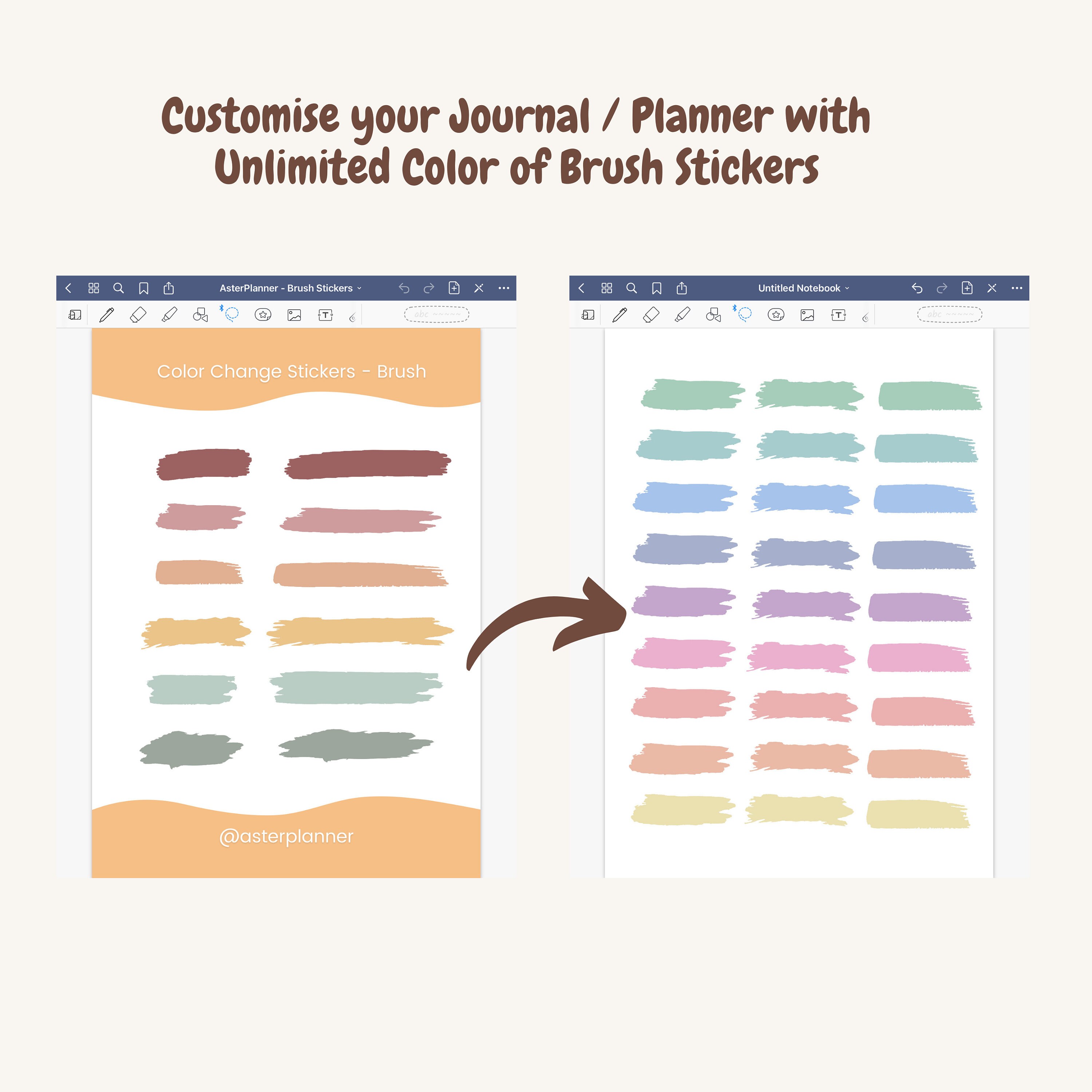 Goodnotes Digital Brush Stickers Brush Stickers Goodnotes Etsy