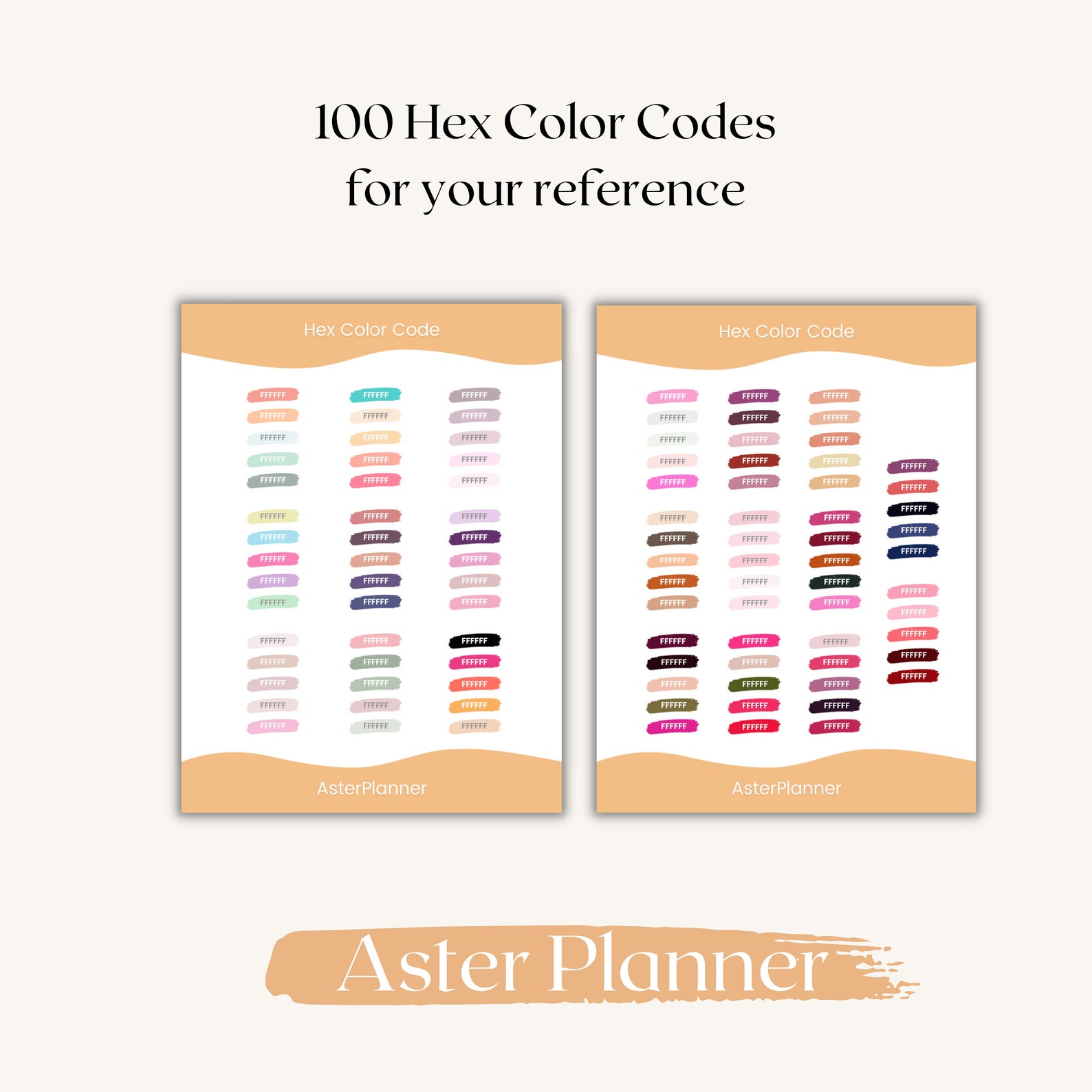 100 Hex Color Codes Goodnotes Color Palette for Goodnotes Etsy Australia