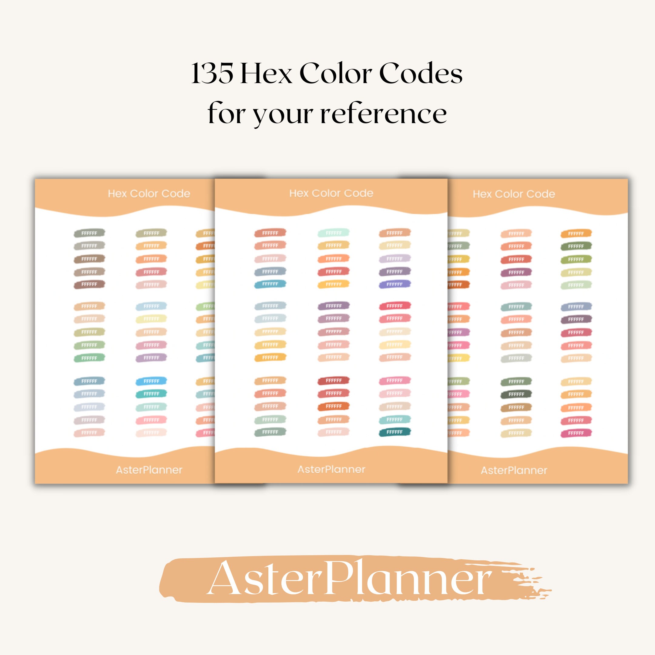 135 Summer Pastel Hex Color Codes Goodnotes Color Palette Etsy