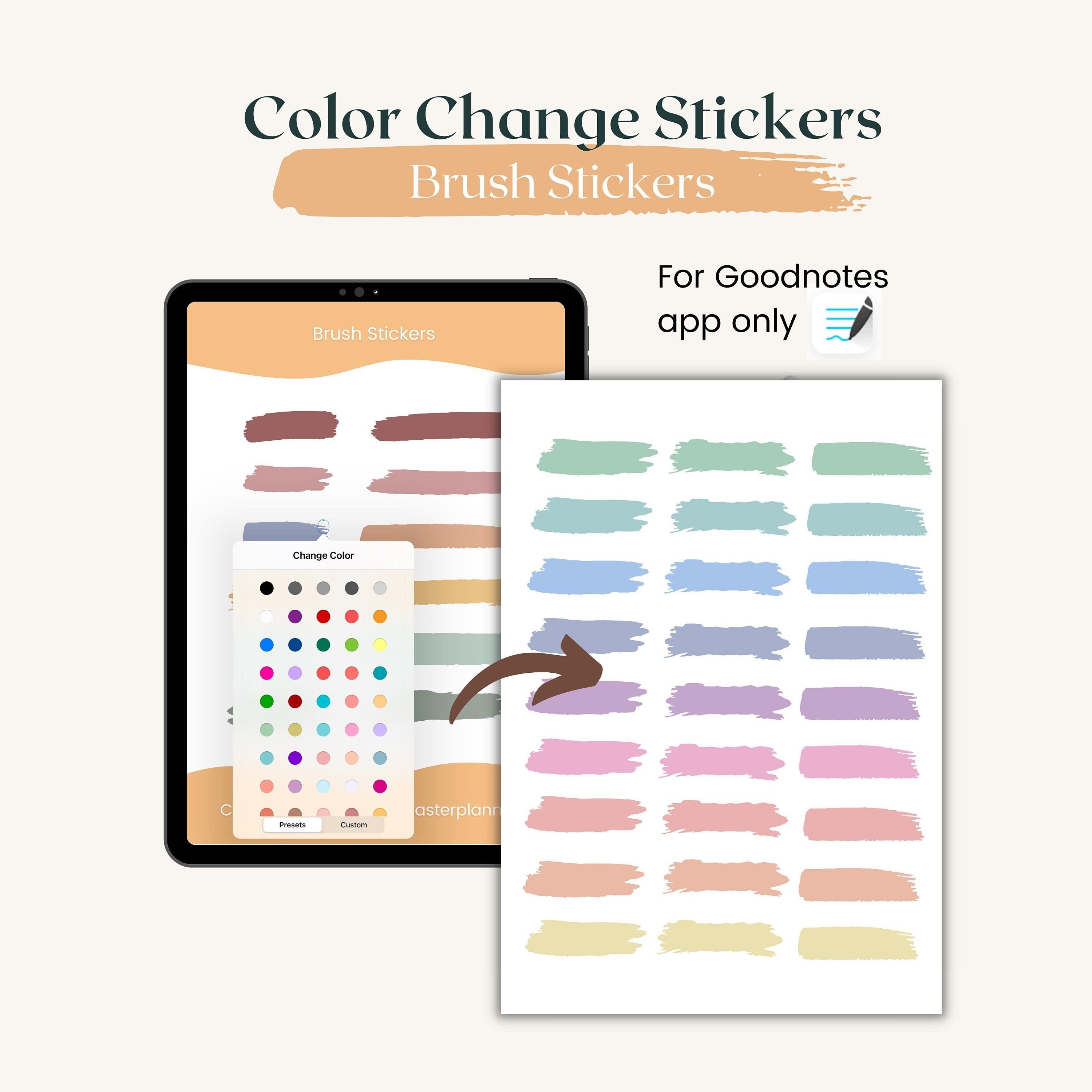 Goodnotes Digital Brush Stickers Brush Stickers Goodnotes Etsy