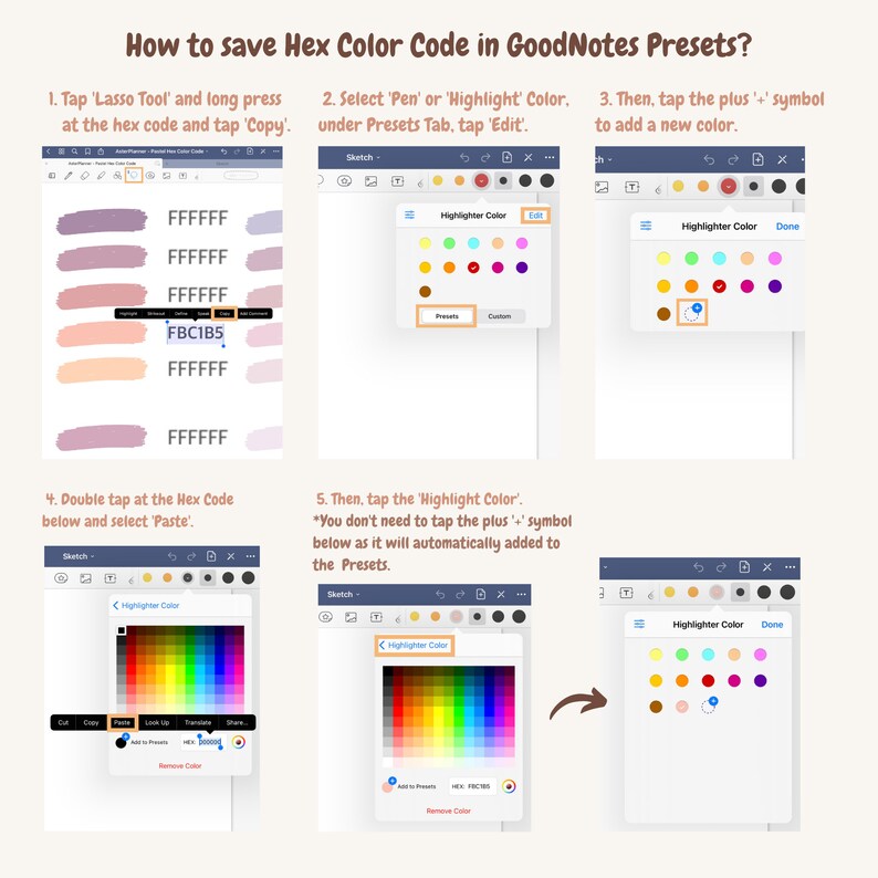84 Hex Color Codes Goodnotes Color Palette for Goodnotes Procreate ...
