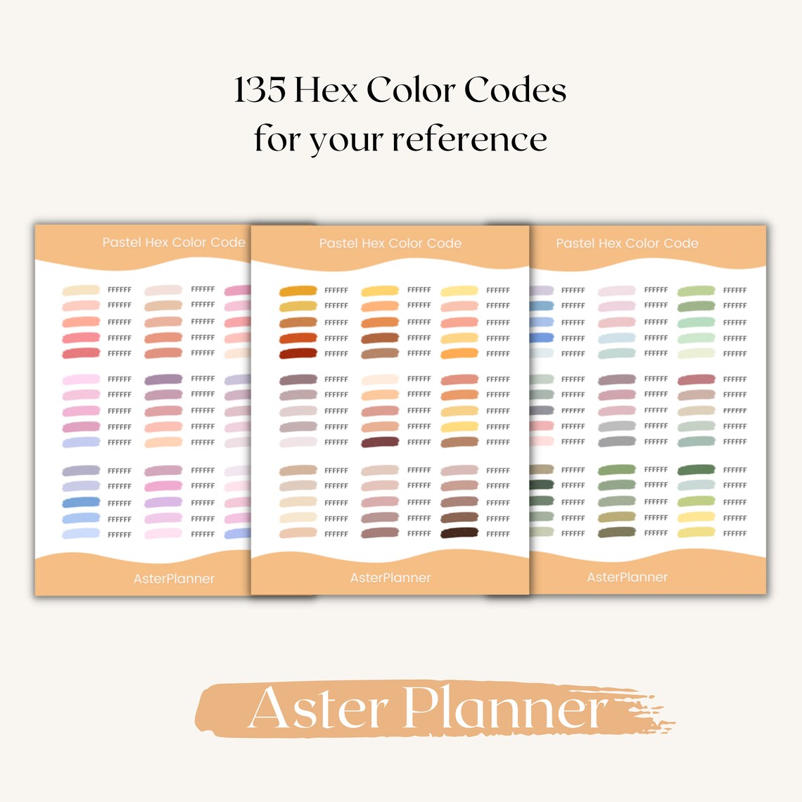 135 Pastel Hex Color Codes Goodnotes Color Palette for Etsy