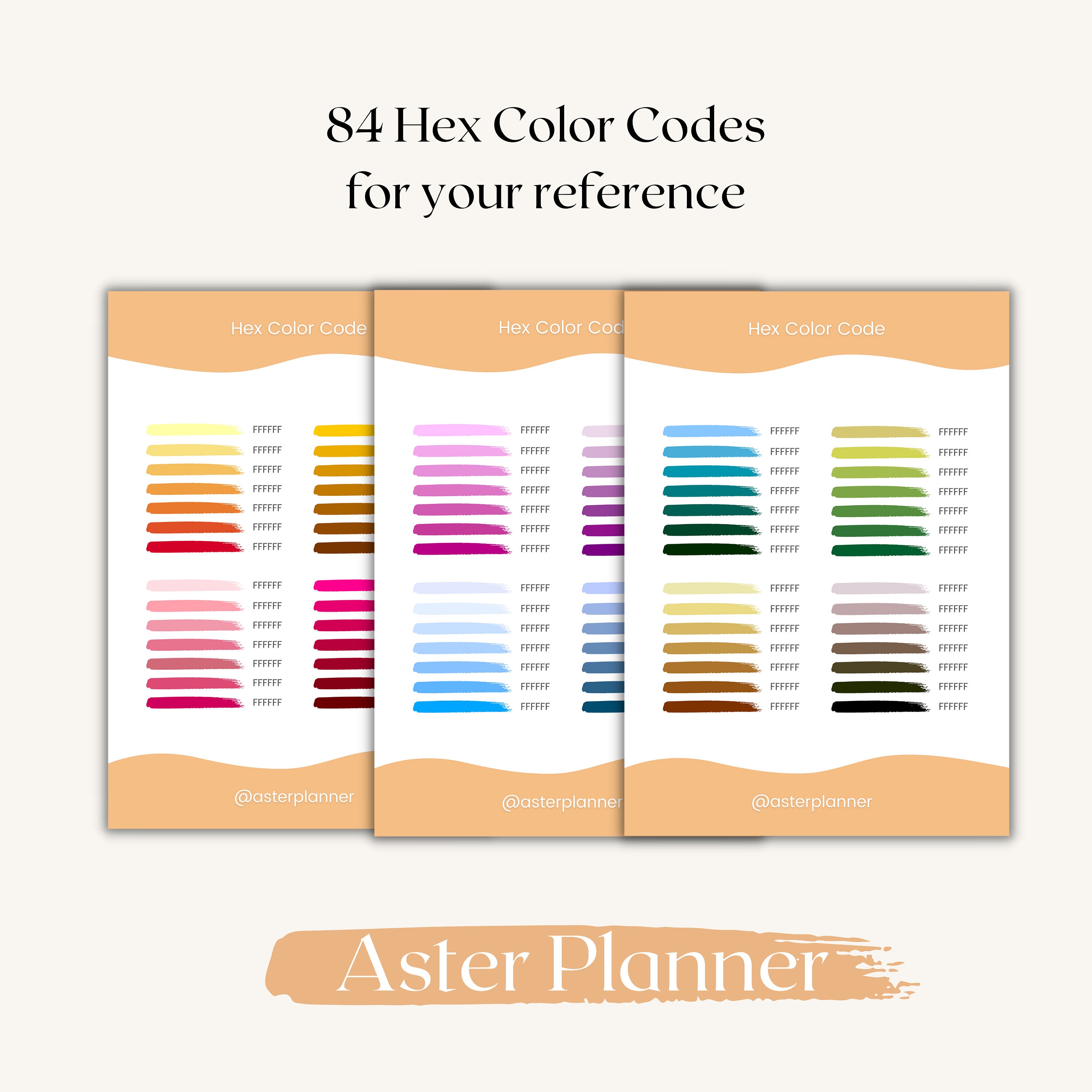 84 Hex Color Codes Goodnotes Color Palette for Goodnotes Procreate ...