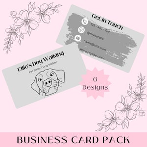 Pet Sitting Business Card Pet Business Templates Dog Walker Business Supplies Editable Business Card Animal Canva Template Dog Groomer