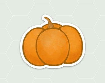 Pumpkin Sticker | Cute Stationary | Planner Decoration | Vinyl Hydro Flask Decal  | Kawaii Food Illustration | Fall Design | Autumn Gift