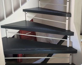 Treppenschutzgitter zum Klemmen, offene Treppe sicher machen, Baurechtsleiste, offene Treppenstufen kindersicher machen, hundesicher machen