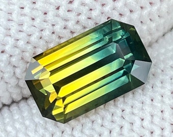 Parti Sapphire - 4.18 CT    - Emerald -  10.8mm x 6.4mm x 5.4mm - Madagascar - Sapphire For Engagement Ring - Natural Sapphires