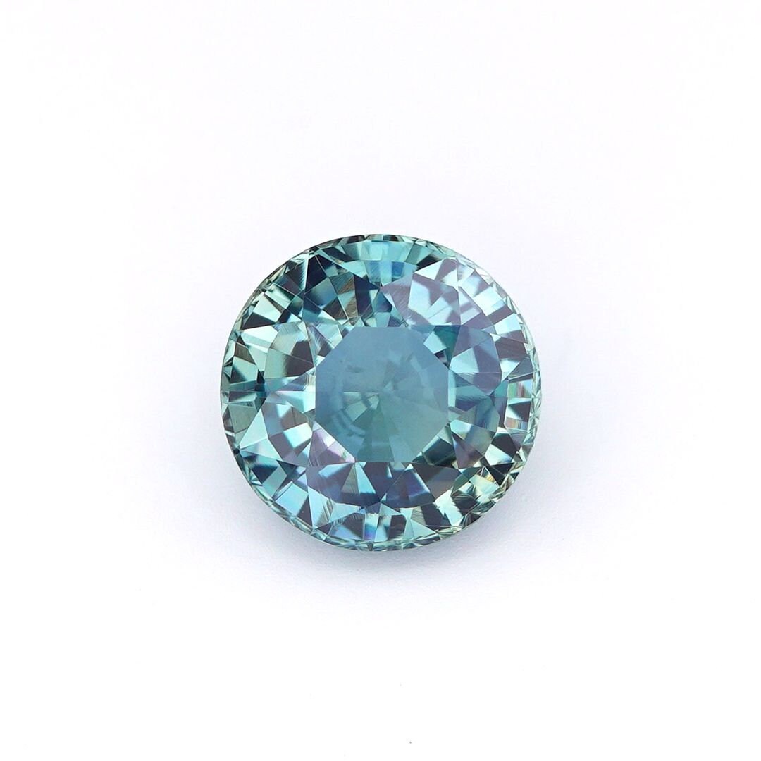 Blue Sapphire (Greenish)   - 3.02 Ct  - Round Brilliant- 8.45mm x 5.25mm- Madagascar - Sapphire For Engagement Ring - Natural Sapphires