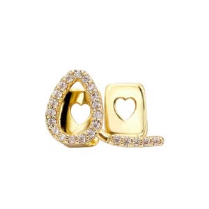 DIY Hip Hop Grillz, Gold hollow teeth grillz, Gold/Silver Sligs Grillz for Women, Teeth Cap