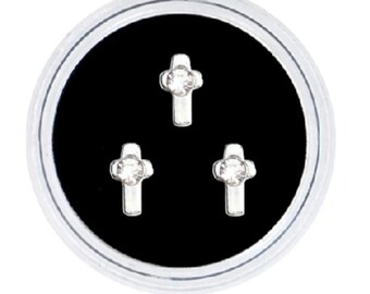 Silver Cross Rhinestone Tooth Gem, 3pc Tooth Gem, Dental Teeth Jewelry, Teeth Gems, Fashion Tooth Decoration, Cross Tooth Gem, Tooth Gem Kit