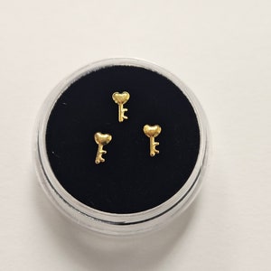 Gold Key Tooth Gem, 3pc Tooth Gem, Dental Teeth Jewelry,  Teeth Gems, Fashion Tooth Decoration, Heart Key  Tooth Gem, Tooth Gem Kit