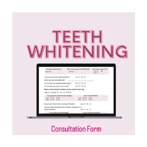Teeth Whitening Consultation Form, Tooth Intake Forms, Teeth Whitening Consent Form, Teeth Whitening Waiver, Dental Form