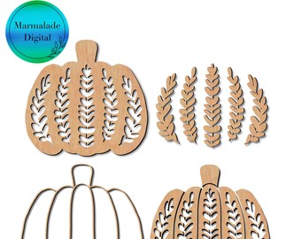 Floral Pumpkin Jack O Lantern SVG: Laser Cut File (Digital Download)