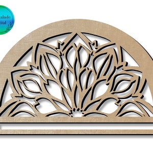Floral mandala half circle macrame blank, laser cutting Svg file, glowforge ready digital download