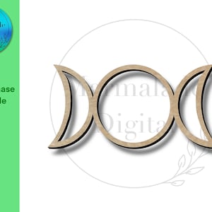 Three moon phase macrame SVG file, digital download, glowforge ready laser cutting file,