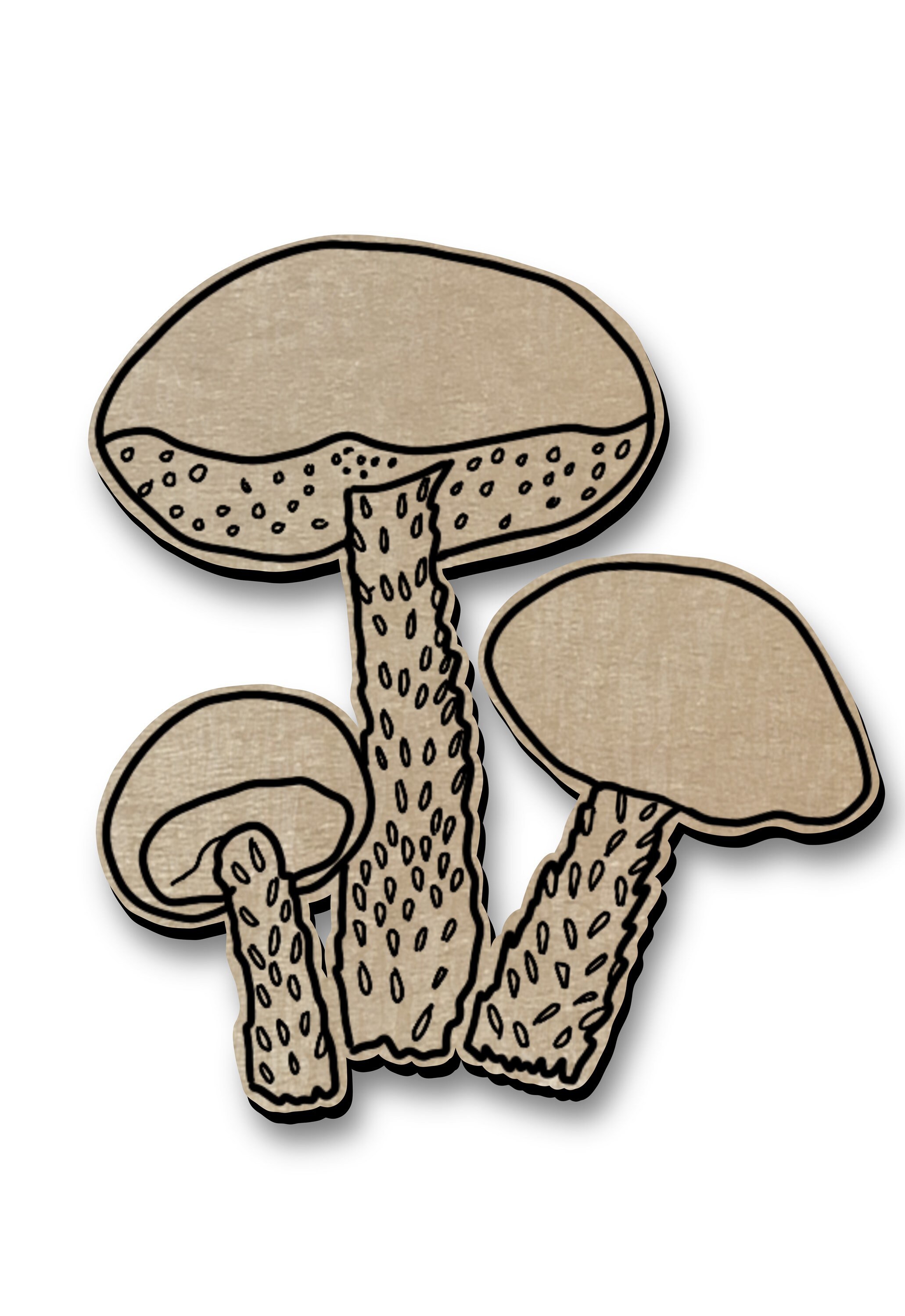 Multiple Toadstool Outline Hand Drawn Toadstool Trio, SVG Digital Download File, Glowforge Cutting ...