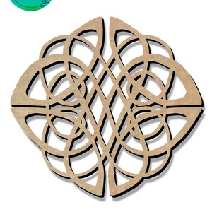 May include: A beige Celtic knot design with a black shadow, set against a white background. The design is intricate and symmetrical, with interwoven lines forming a complex pattern. The image includes a circular logo with the text "Marmalade Digital".