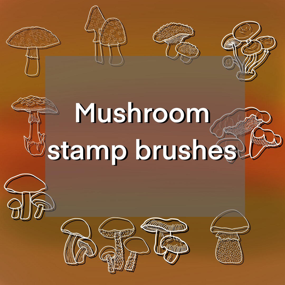Hand Drawn Mushroom Procreate Stamp Brush Set: Halloween Digital ...